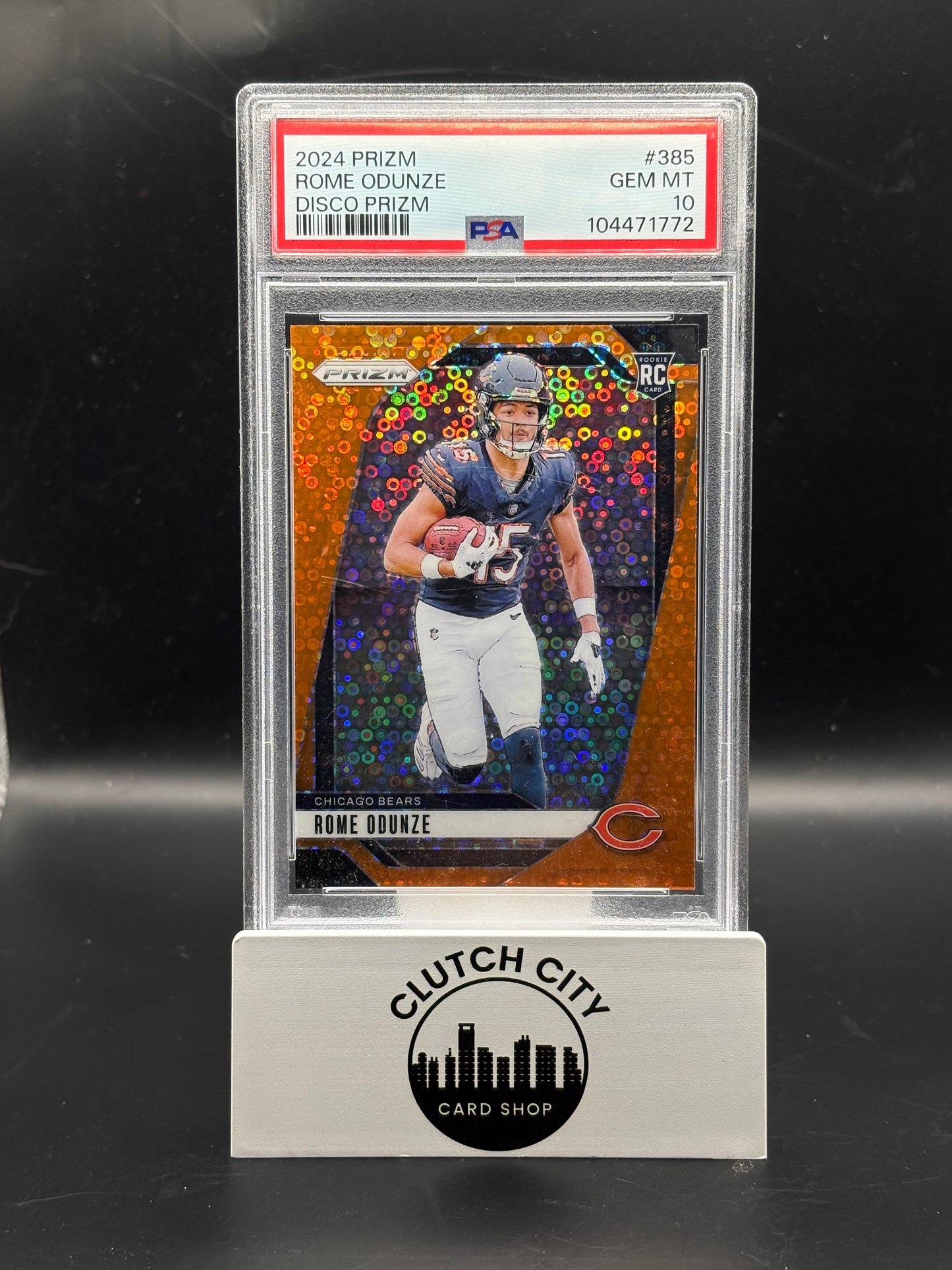 2024 Prizm Rome Odunze Disco Prizm #385 PSA 10 Rookie Card