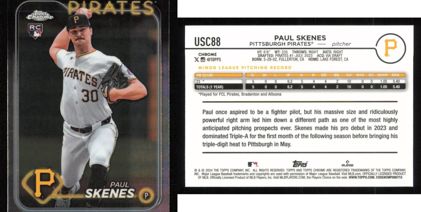 2024 Topps Chrome Update Series PAUL SKENES #USC88 RC Pirates