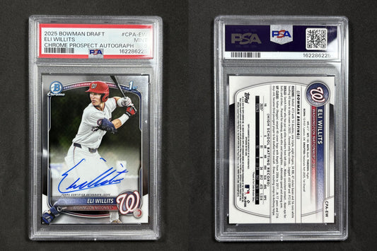 2025 Bowman Draft ELI WILLITS Chrome Prospect Autographs #CPA-EW RC Nats PSA 9