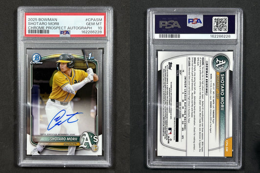2025 Bowman Chrome SHOTARO MORII Prospect Autographs #CPA-SM RC Athletics PSA 10