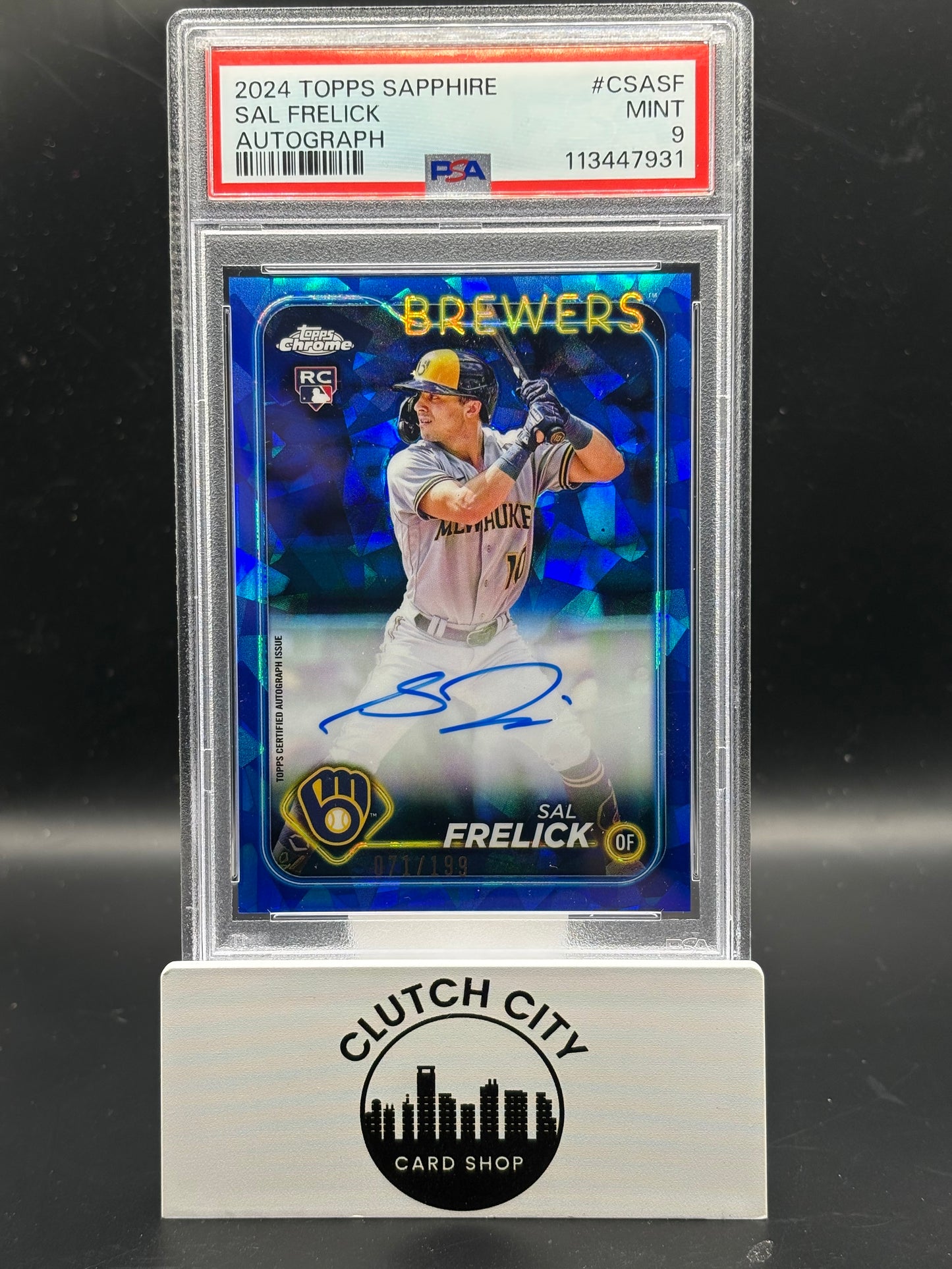 2024 Topps Sapphire Sal Frelick Autograph #CSASF 021/199 PSA 9 Rookie Card