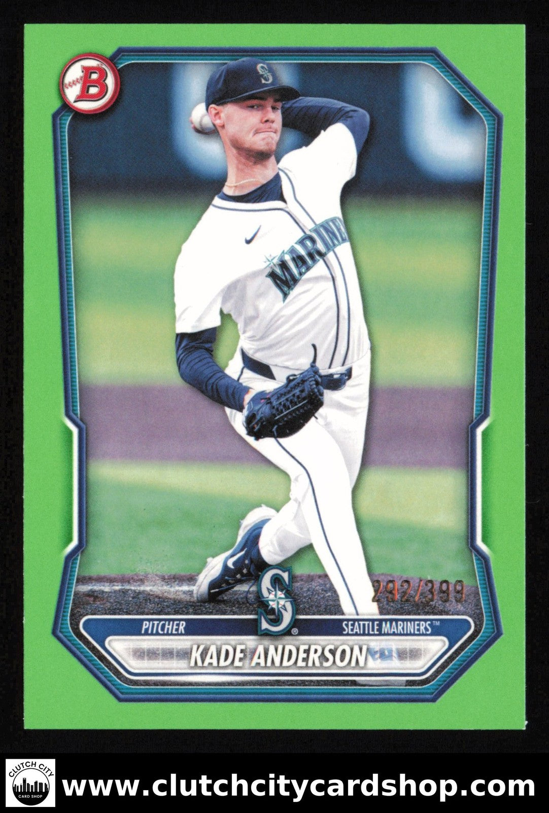 2026 Bowman KADE ANDERSON Neon Green Border #BP-19 #/399 Mariners
