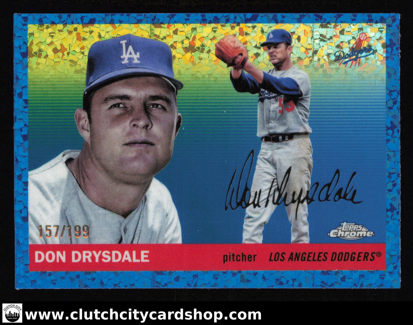 2025 Topps Chrome Platinum DON DRYSDALE Blue Mini-Diamond Refractor  /199