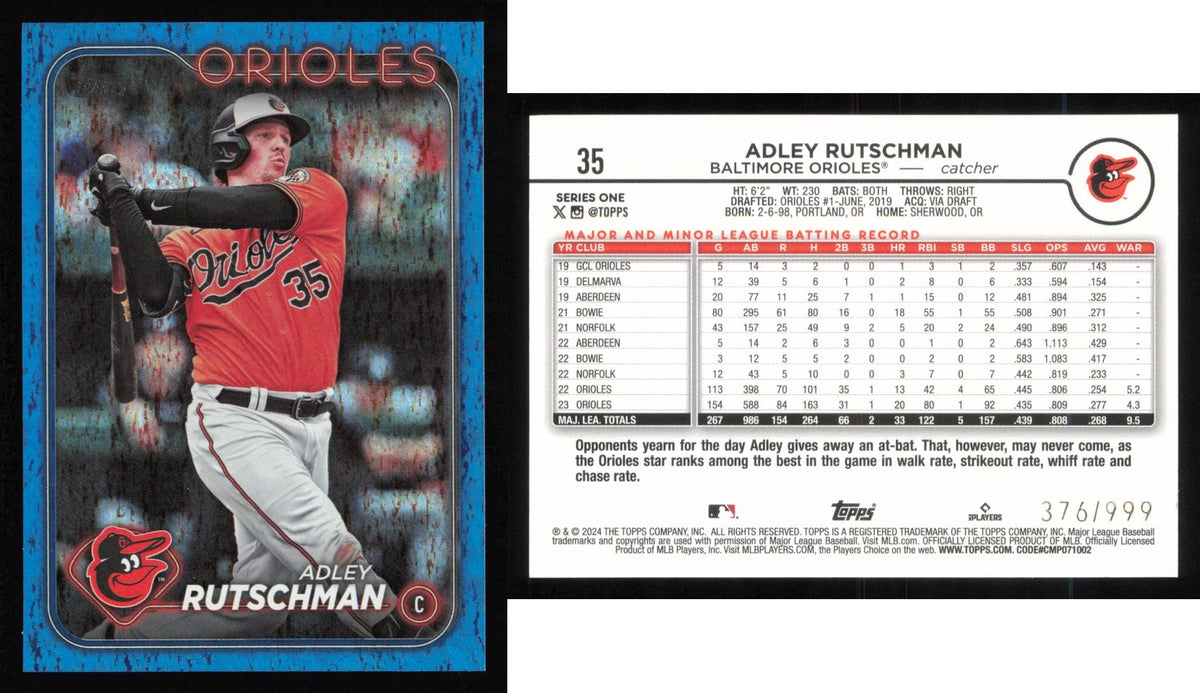 2024 Topps ADLEY RUTSCHMAN Blue Foil #35 #/999 Orioles