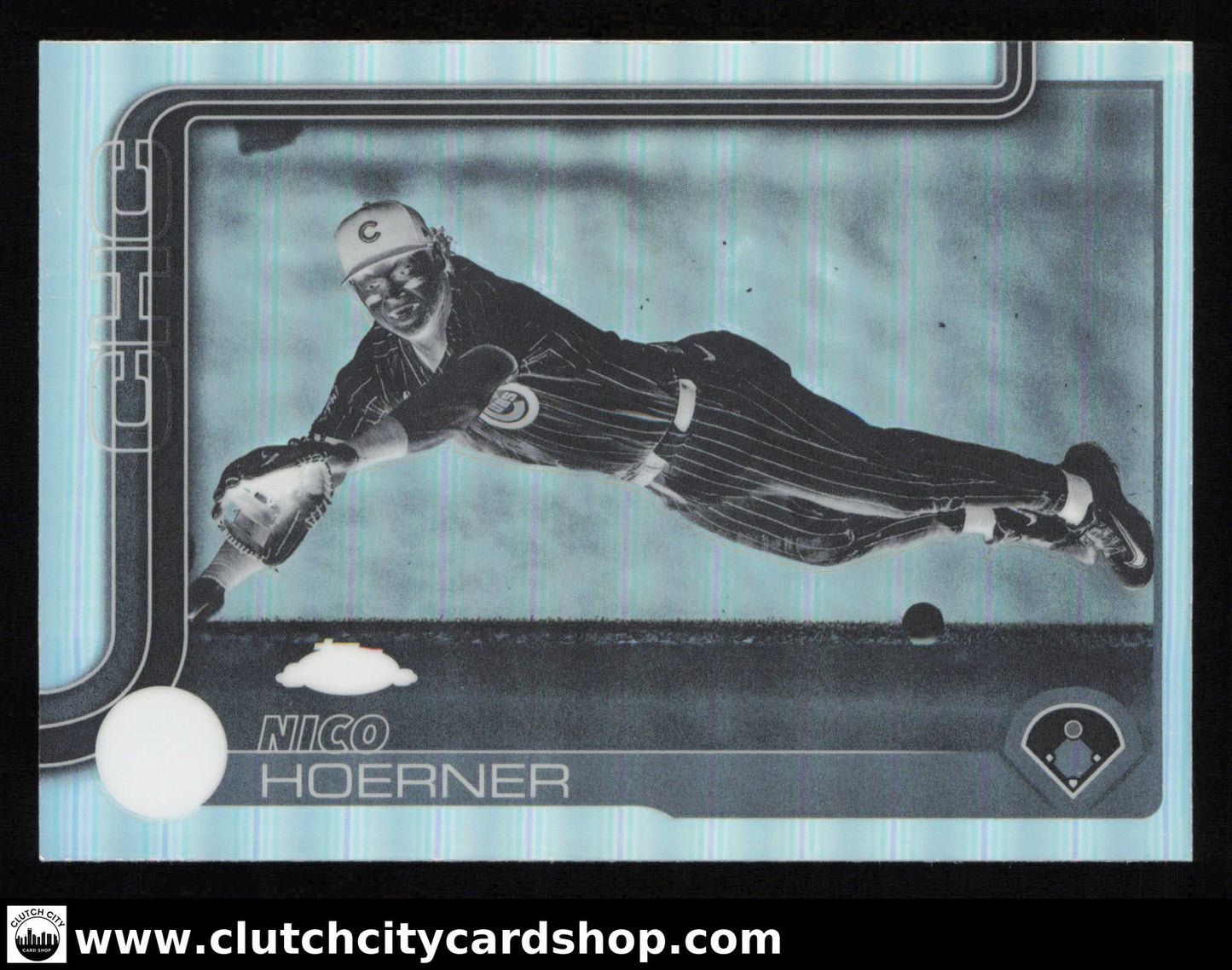 2025 Topps Chrome NICO HOERNER Negative Refractor #107 Cubs