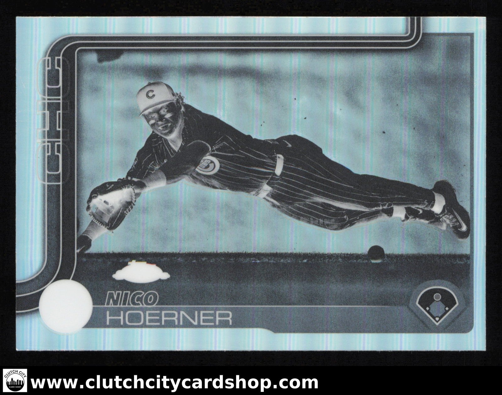 2025 Topps Chrome NICO HOERNER Negative Refractor #107 Cubs