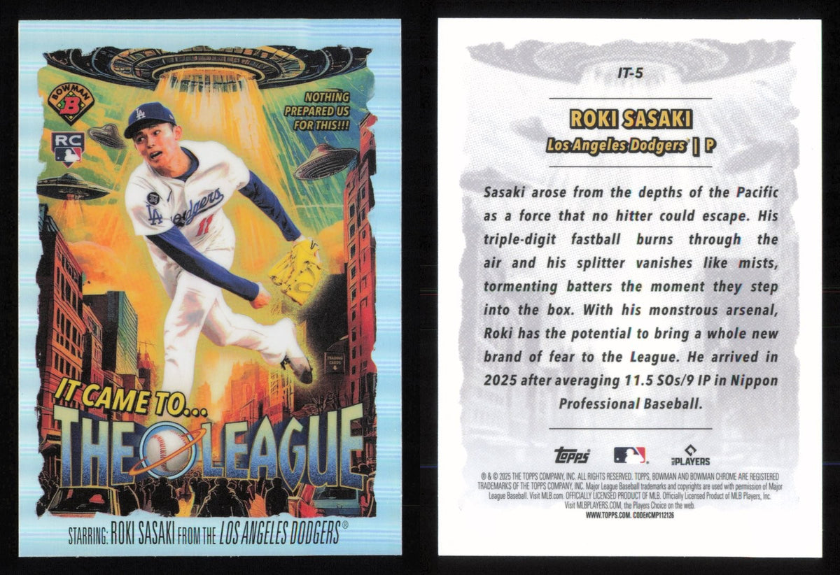 2025 Bowman Chrome ROKI SASAKI It Came to the League #IT-5 RC Dodgers