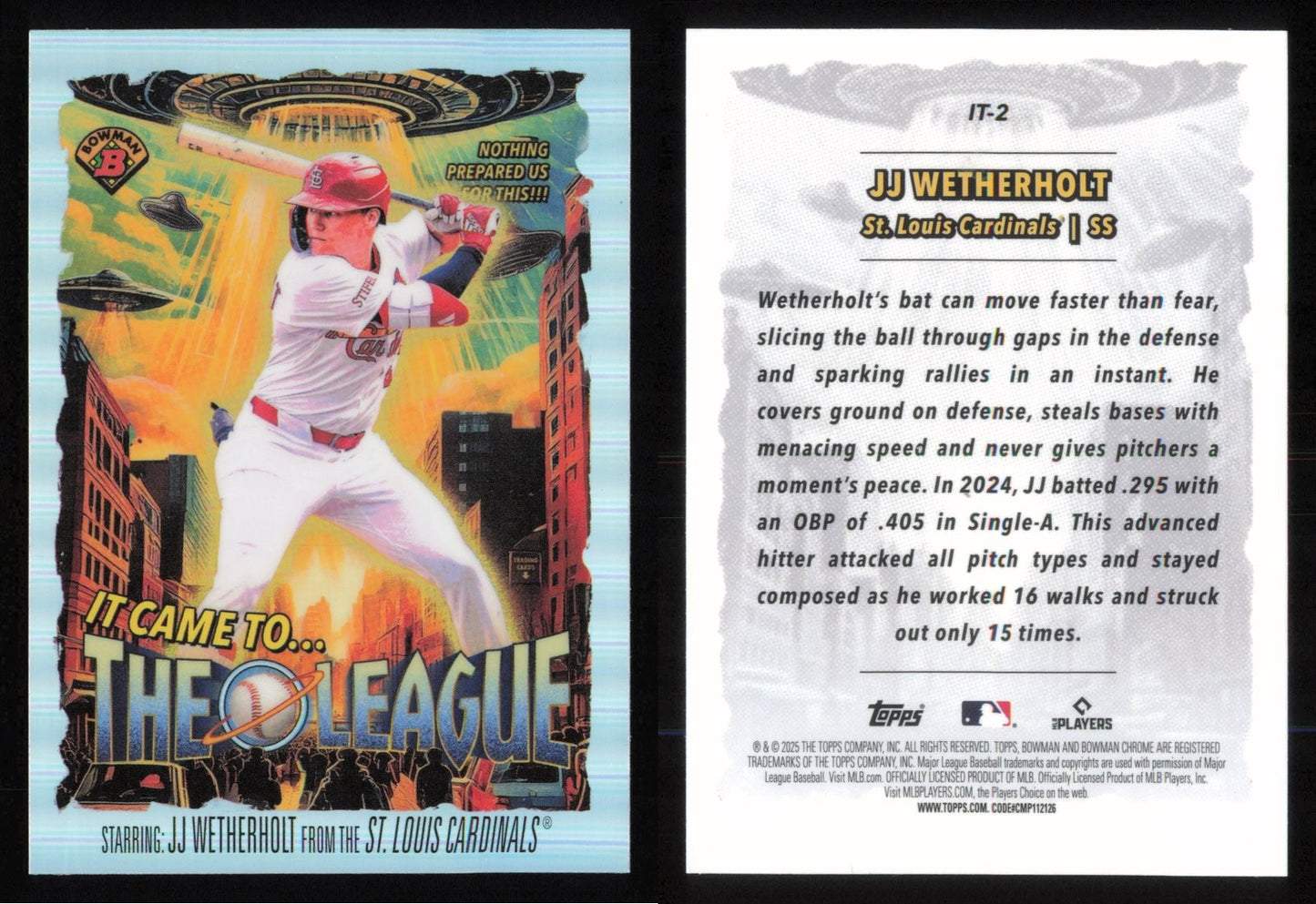 2025 Bowman Chrome JJ WETHERHOLT It Came to the League #IT-2 RC Cardinals