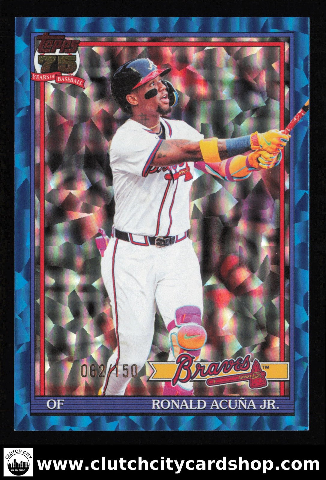 2026 Topps Series 1 RONALD ACUNA JR. 1991 Topps Baseball Blue Crackleboard /150