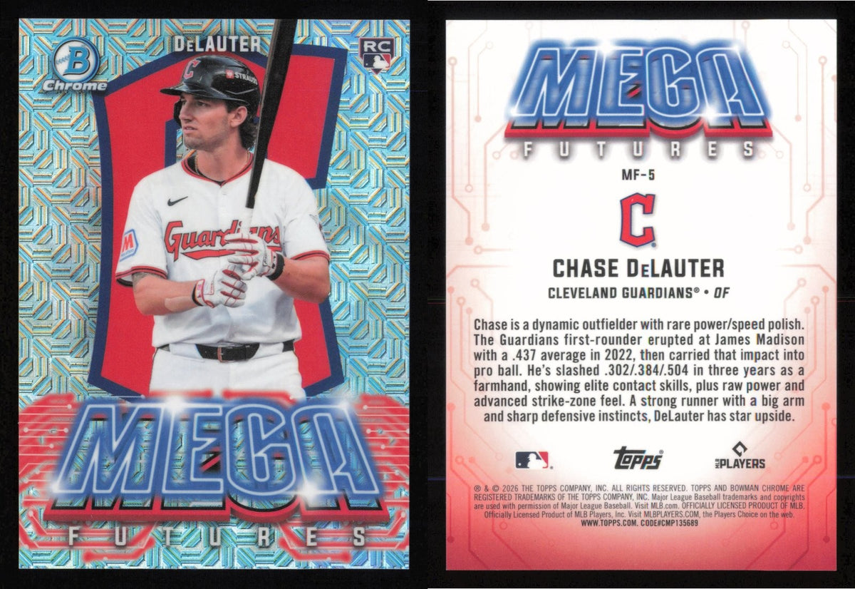 2026 Bowman CHASE DELAUTER Mega Futures Mojo Refractor #MF-5 RC Guardians